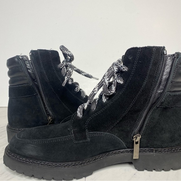 Aquatalia Mayra Weatherproof Lace Up Black Suede Boot 9 1/2 - Picture 6 of 14